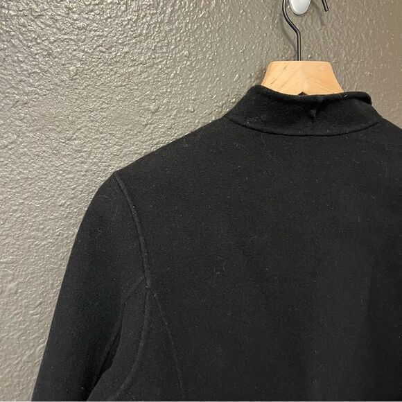 Eileen Fisher Black Stand Collar Open Front Wool/Cashmere Blend Jacket Small - Picture 5 of 12